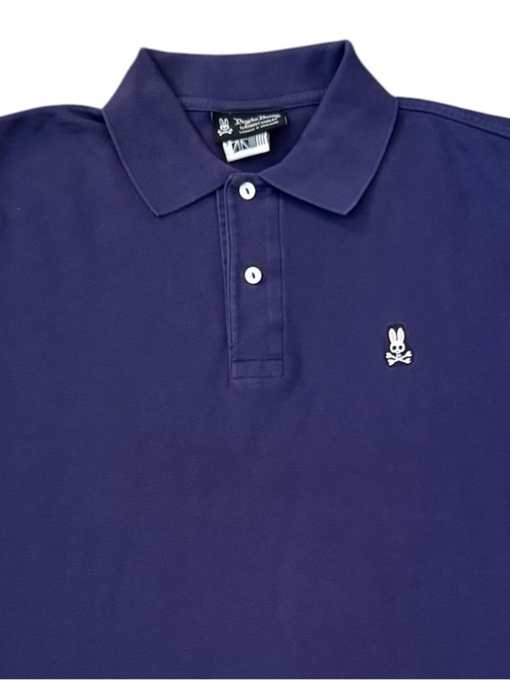 Vintage Psycho Bunny Robert Godley Pima Cotton Polo Shirt 5 Medium Indigo Blue